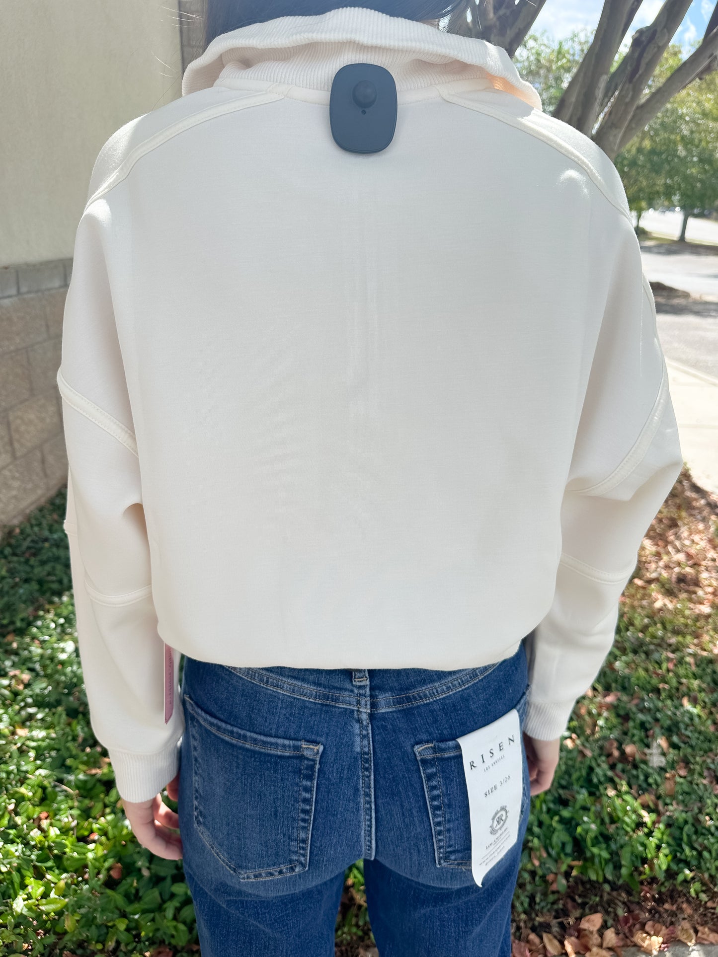 Simply Contrast Quarter Zip - Oatmeal Heather