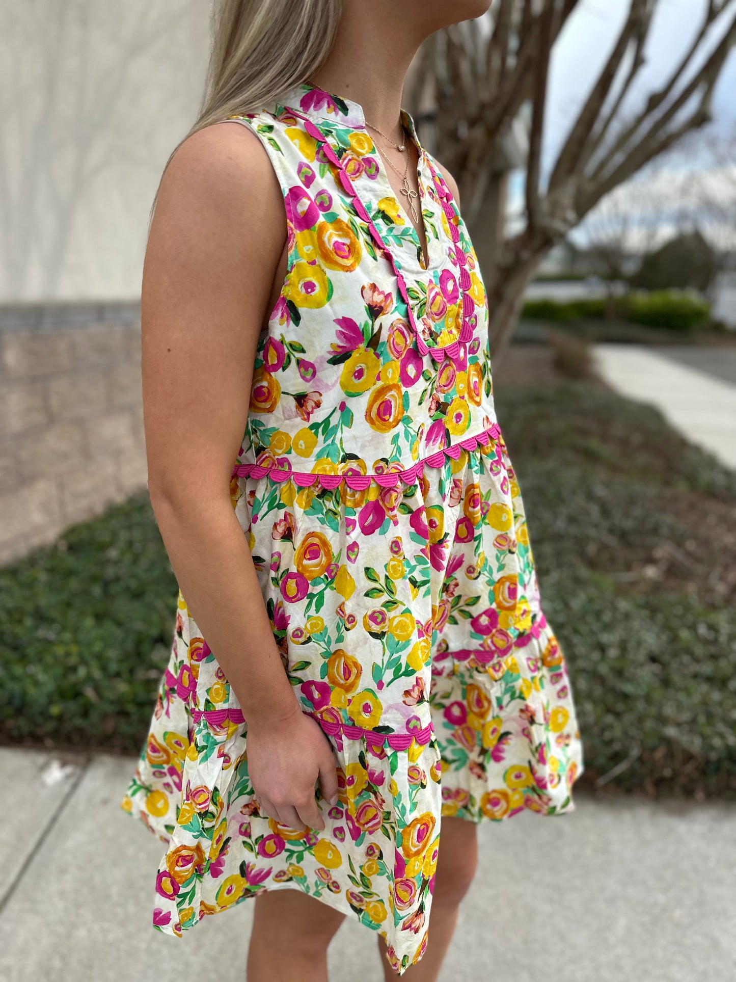 King Street Scalloped Detail Dress