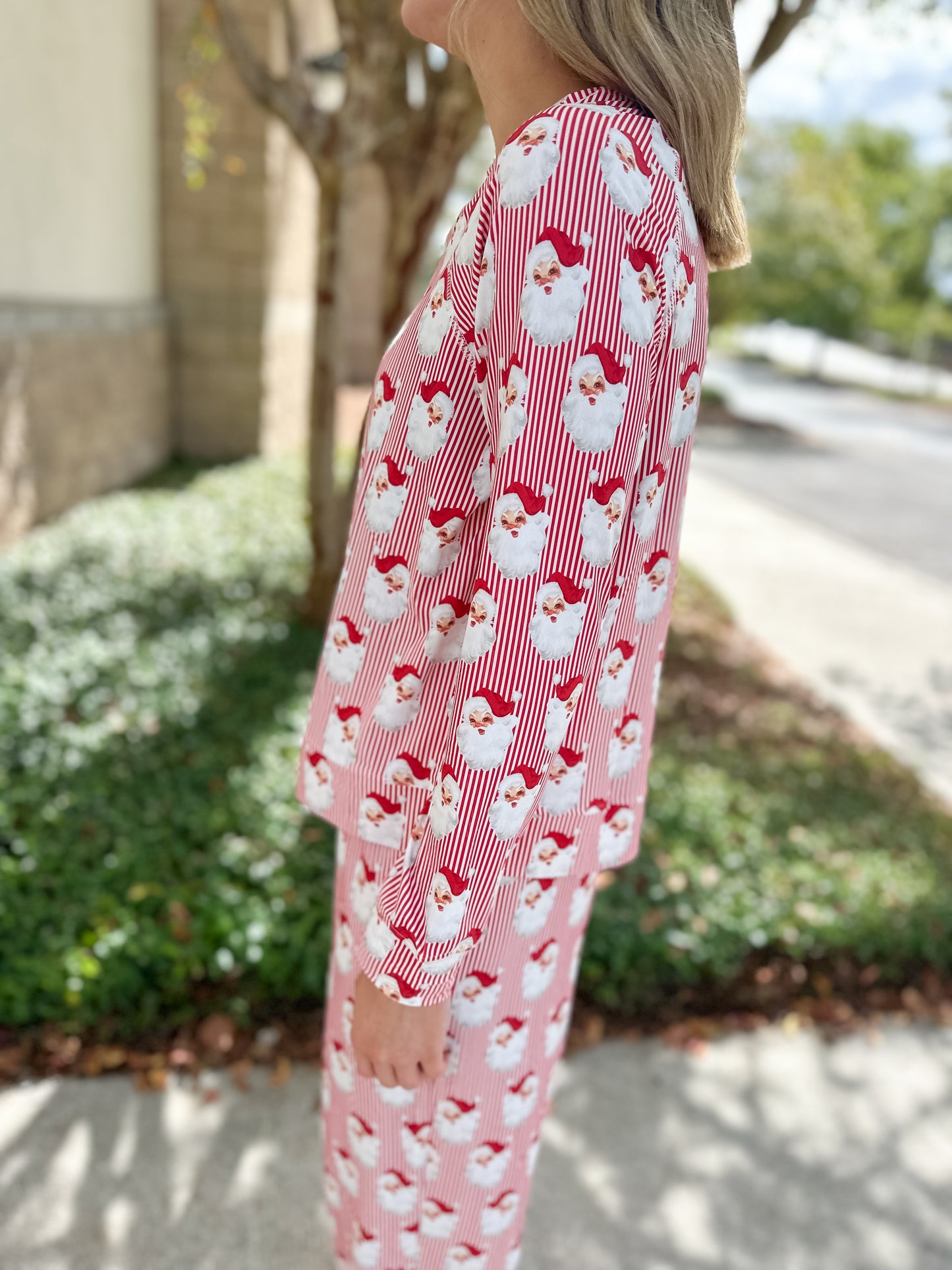 MS Annie PJ Pant Set - Santa Baby Red