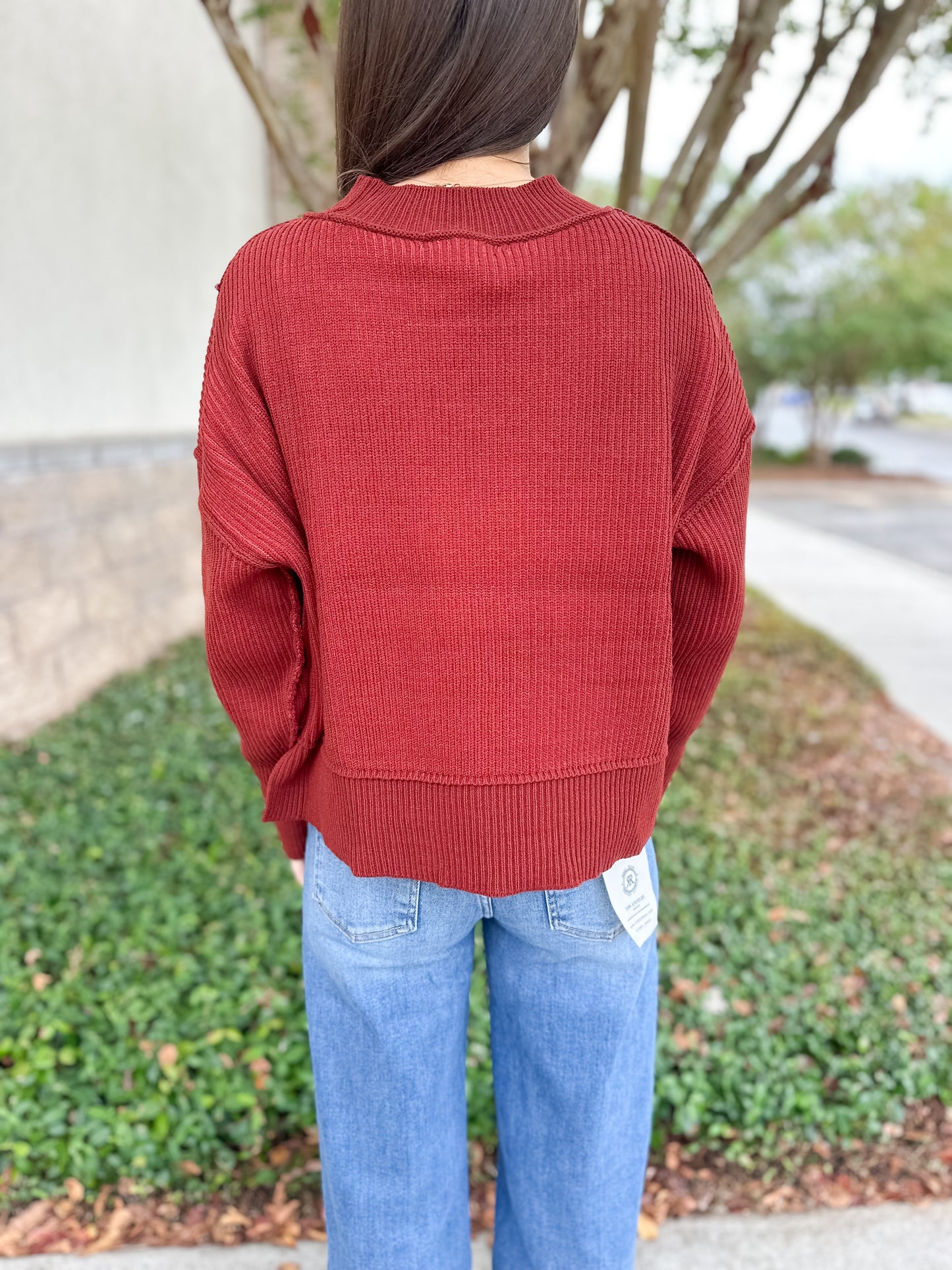 Courtney Ribbed Sweater - Rust