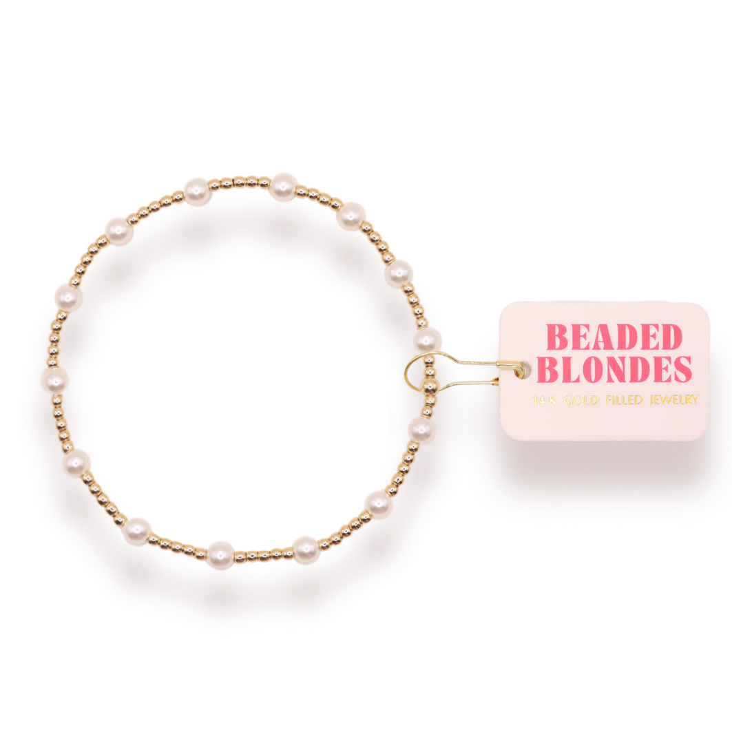 Beaded Blondes June Pearl Bracelet