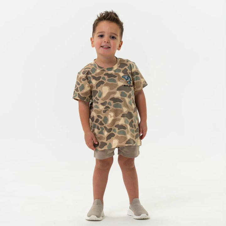 Burlebo Youth Pintail Camo S/S Tee - Jumping Trout