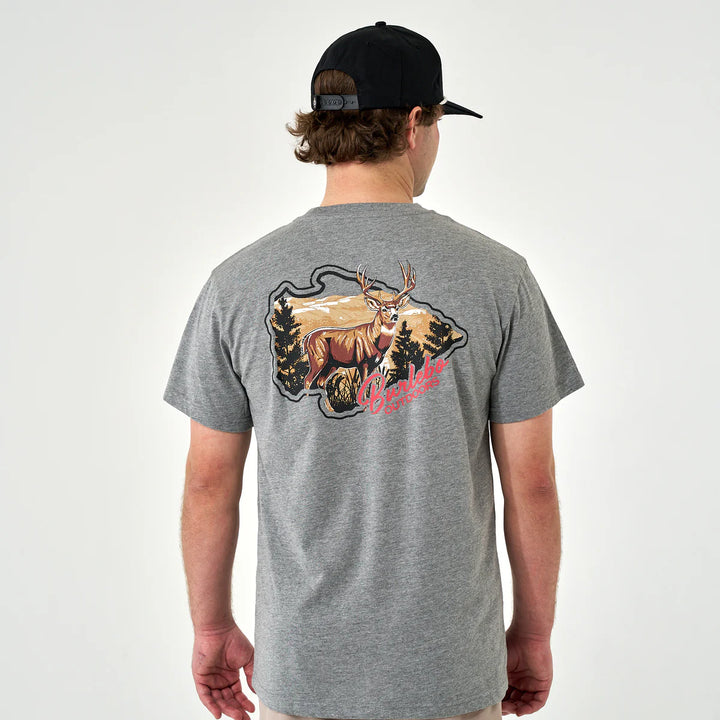 Burlebo Men’s Hill Country Buck Pocket T-Shirt - Dark Heather Gray