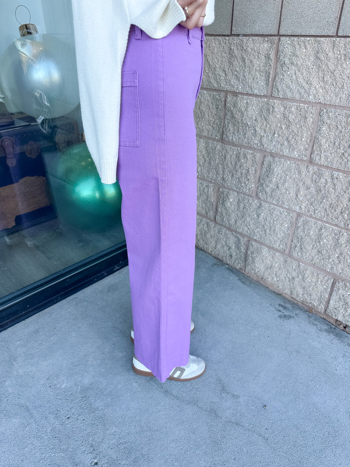 AW Wide Leg Jeans - Lavender
