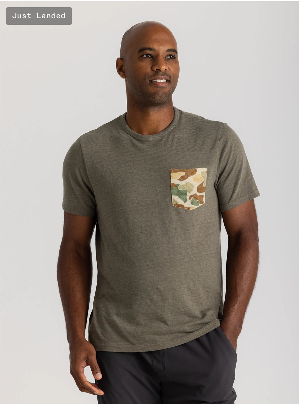 Free Fly Men’s Vintage Camo Pocket Tee - Heather Fatigue