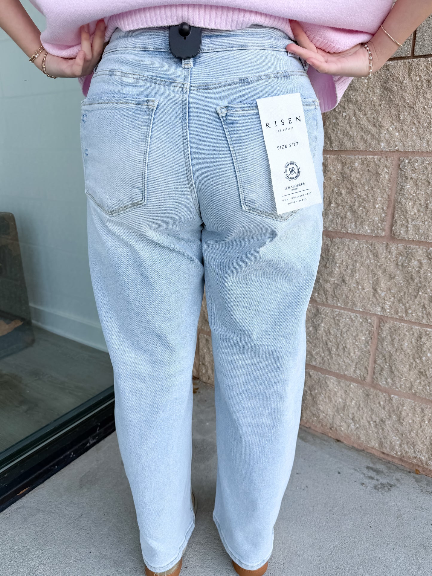 Risen Kathy - High Rise Crop Barrel Jeans - Light