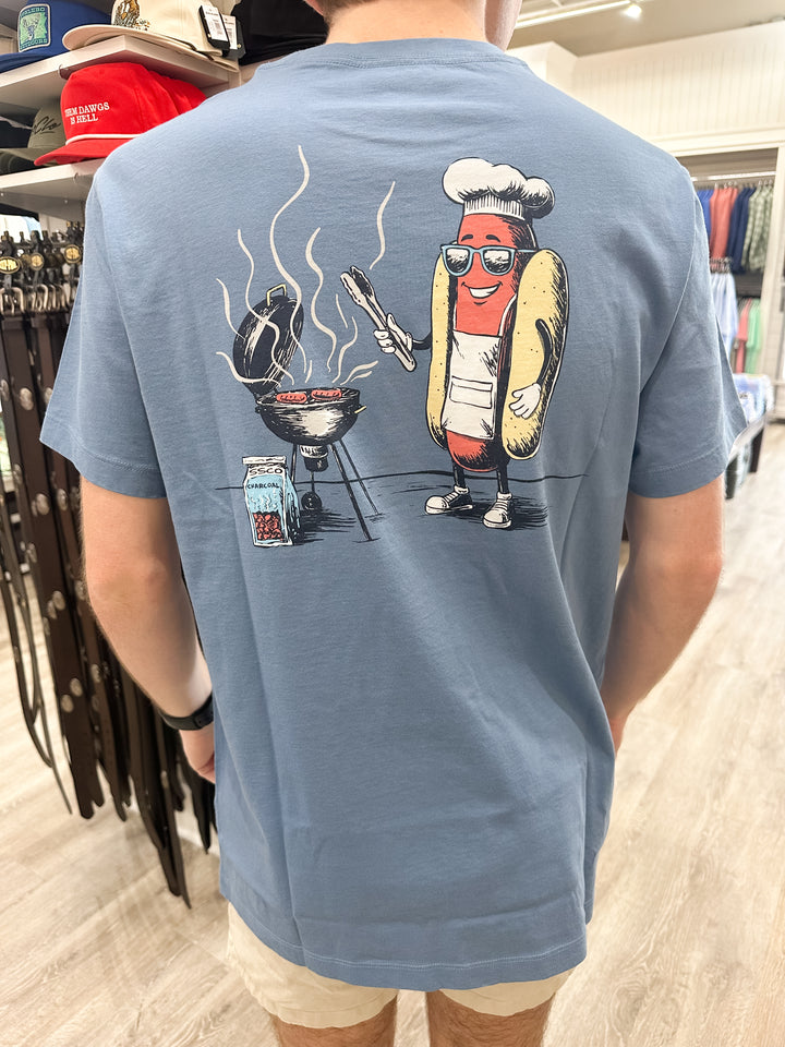 SSCO Men’s Smells Like Up Dog S/S Pocket T-Shirt - Nautical Blue