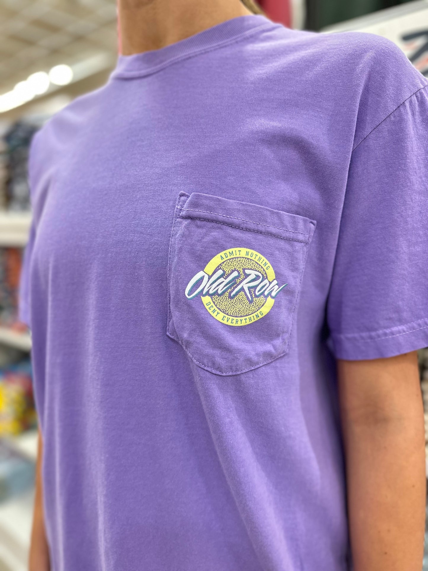 Old Row Circle Logo Pocket S/S T-Shirt - Violet