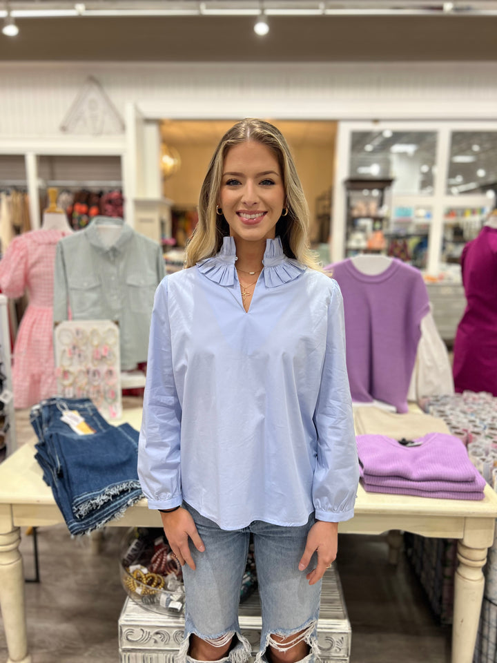 Macie Ruffle Neck Top