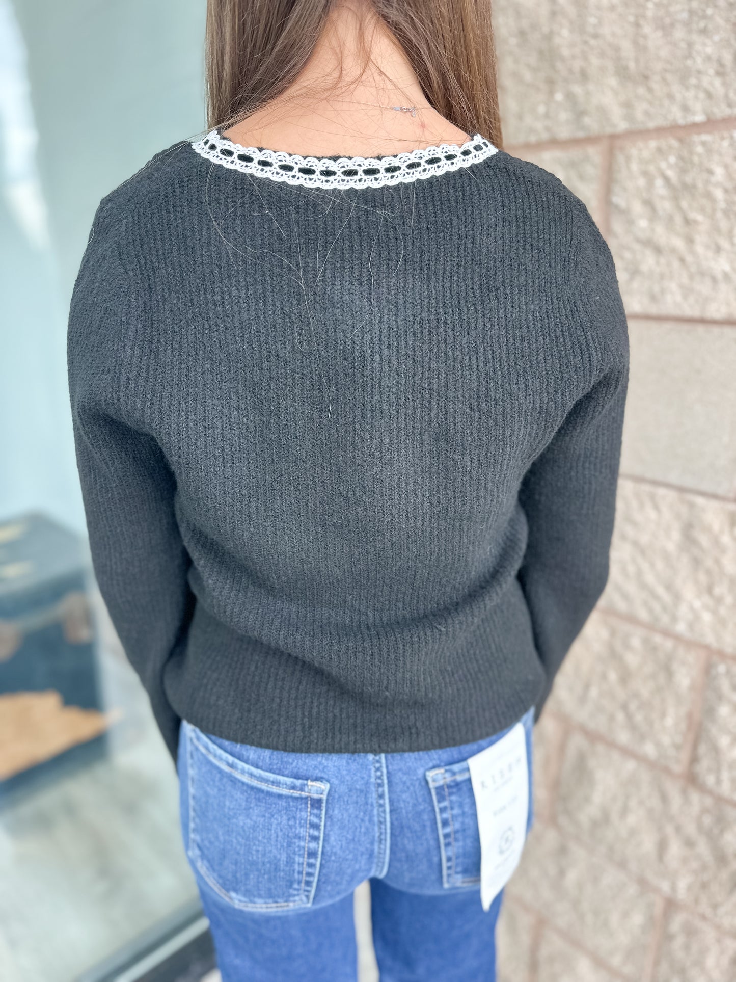 Brenna Lace Trim Cardigan