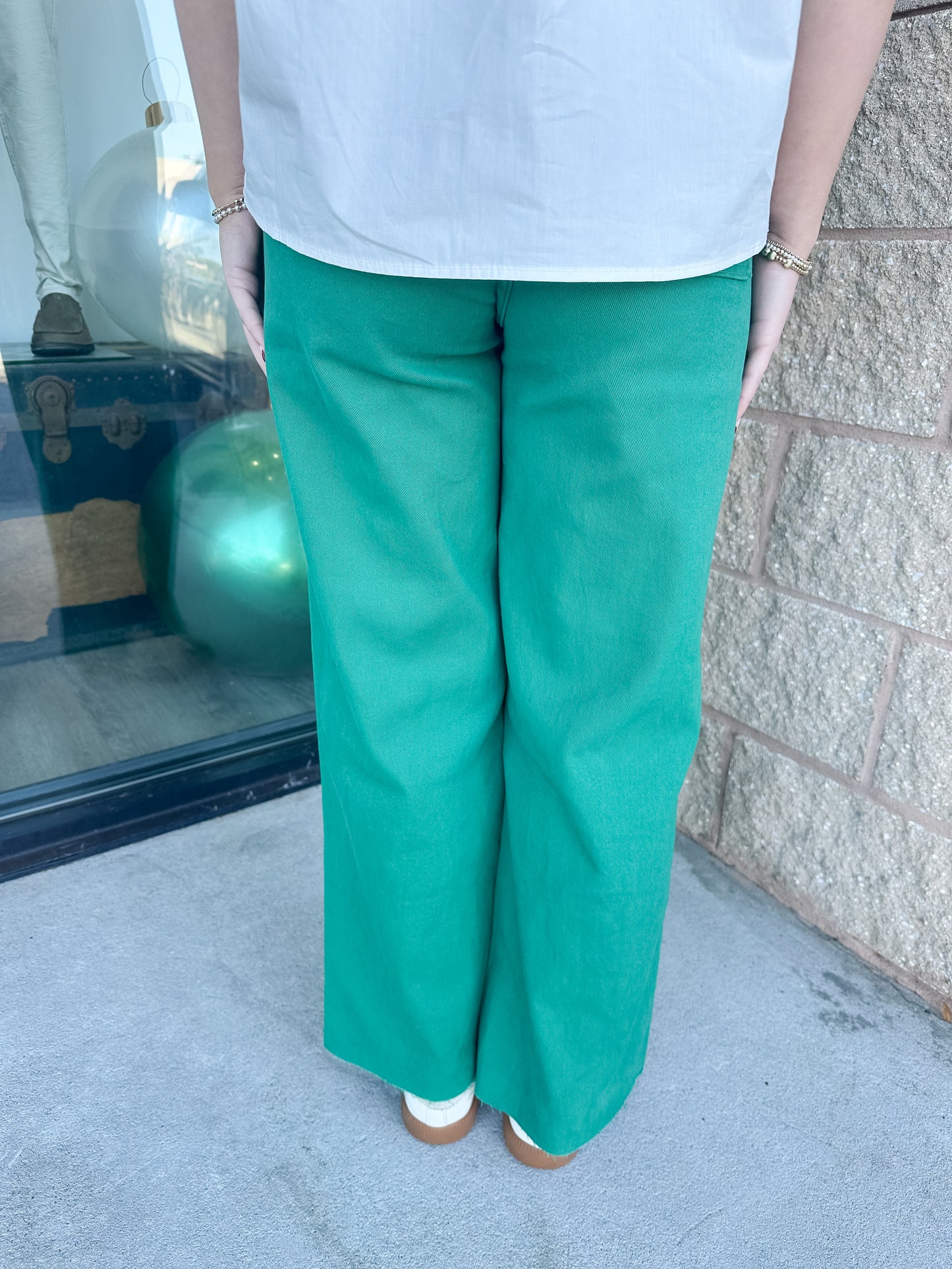 AW Wide Leg Jeans - Emerald