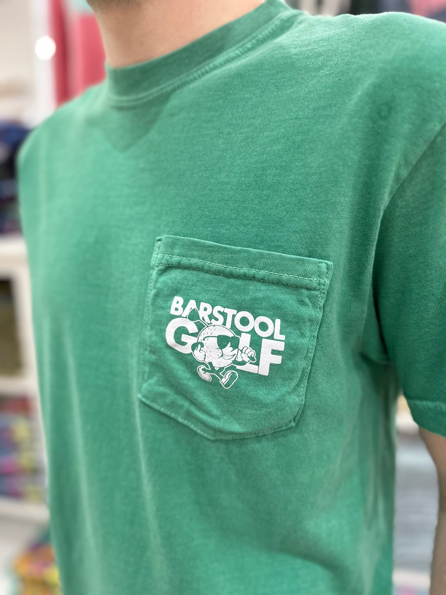 Barstool Sports Hit It Hard Character Pocket S/S T-Shirt - Light Green