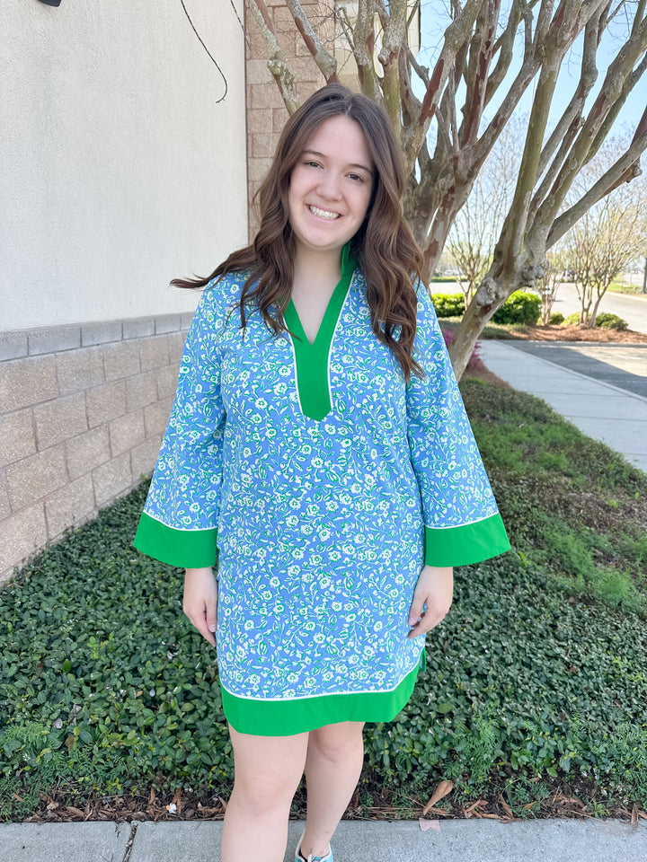 Brenda Dress - Meadow Line Blue