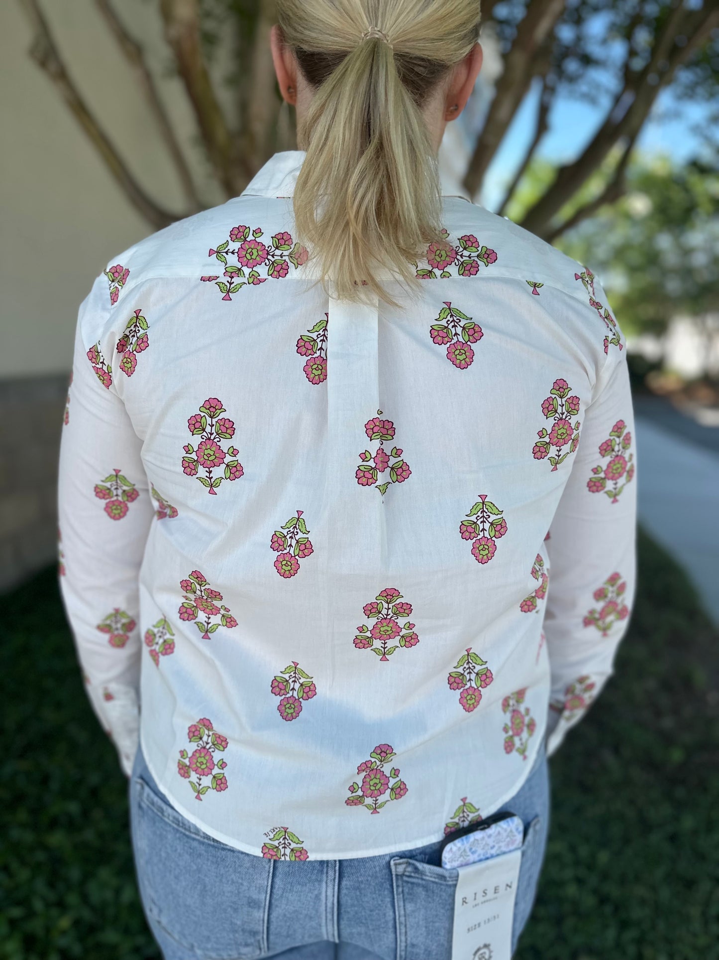 Ann Floral Pocket Camp Top