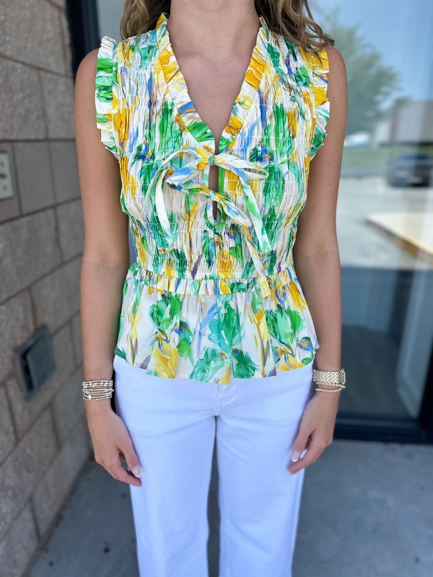 Sawyer Bow Smocked Tank