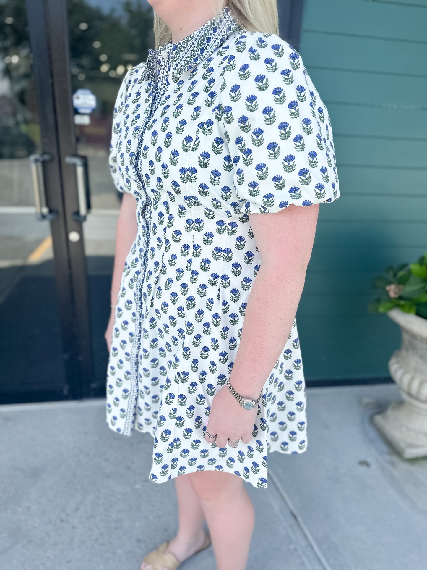 Rory Dress - Floral Foulard Navy