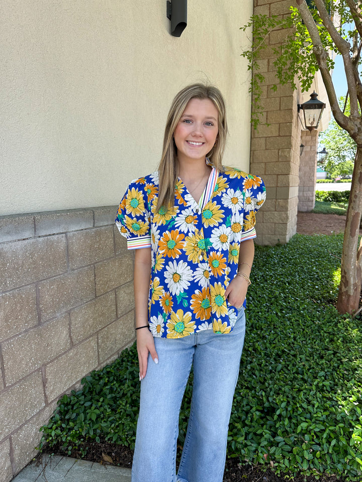 Patrica Striped Detail Top