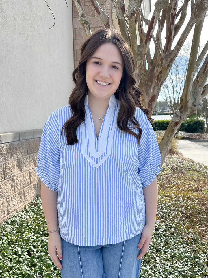 Lottie Stripe Top - Blue