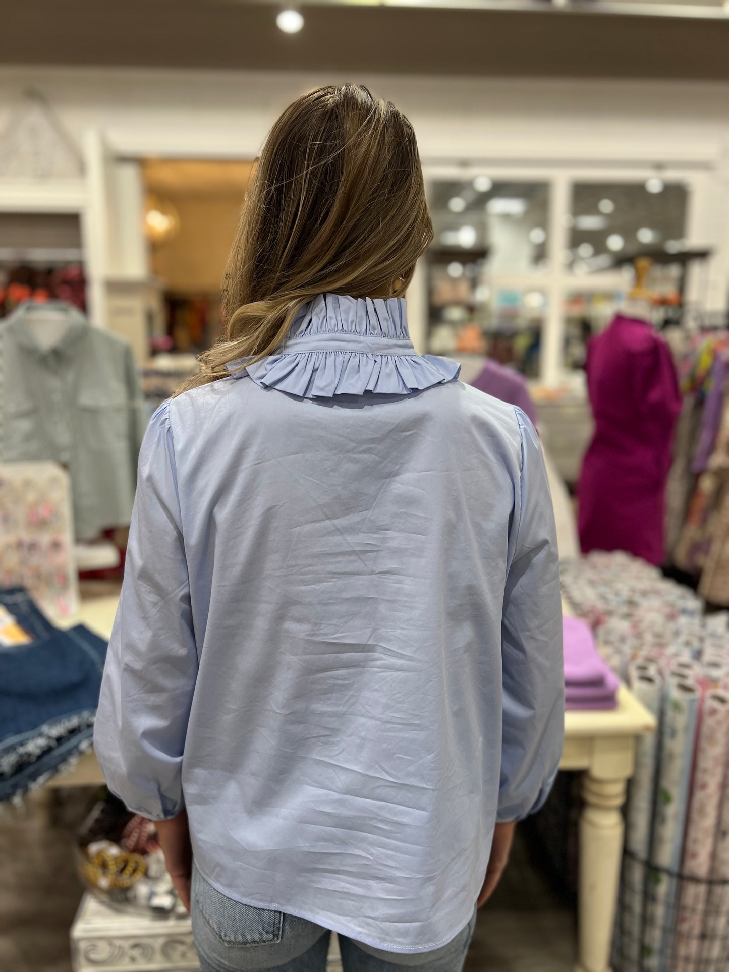 Macie Ruffle Neck Top