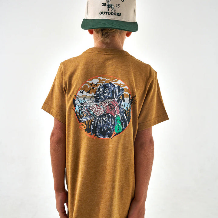 Burlebo Youth Duck Dog S/S T-Shirt - Light Brown