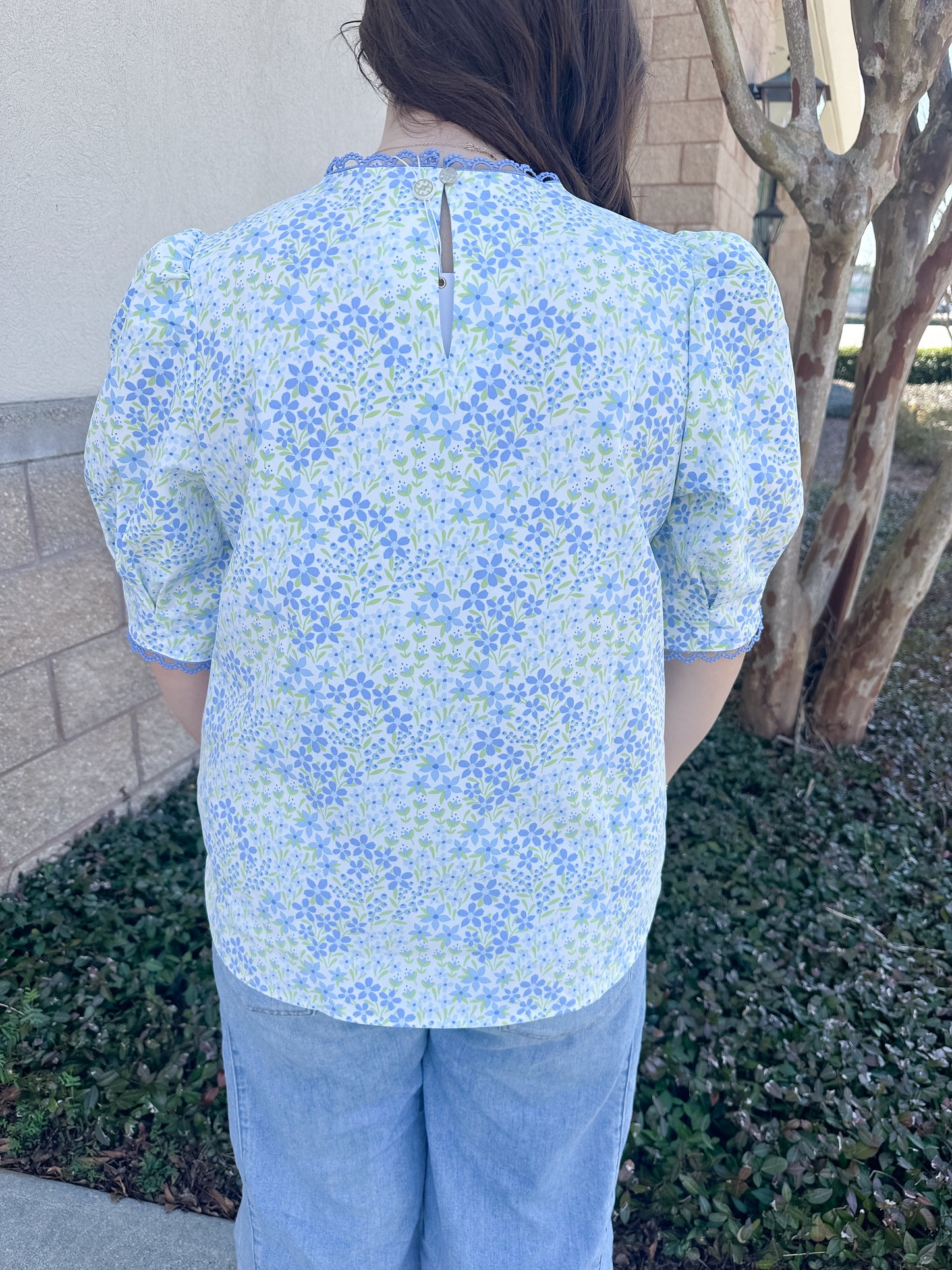 Thea Top - Larkspur Fields Blue