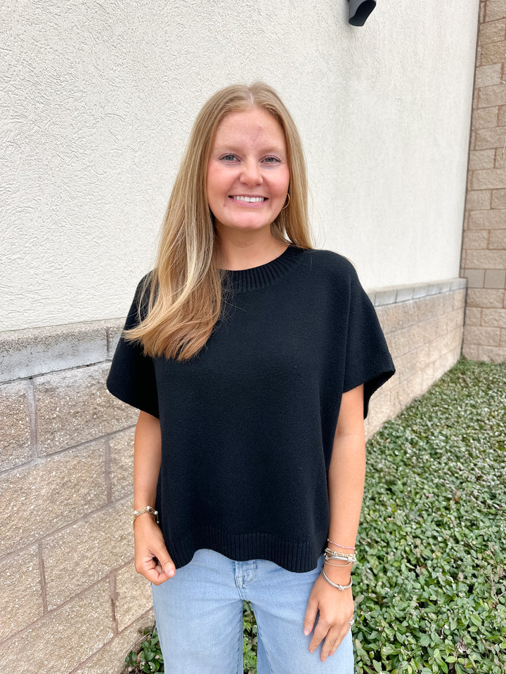 Miranda Sweater Top - Black