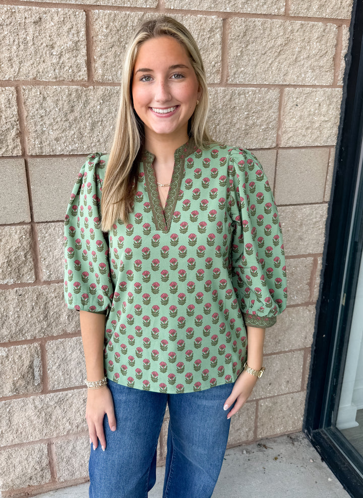 Tamryn Top - Floral Foulard Vineyard