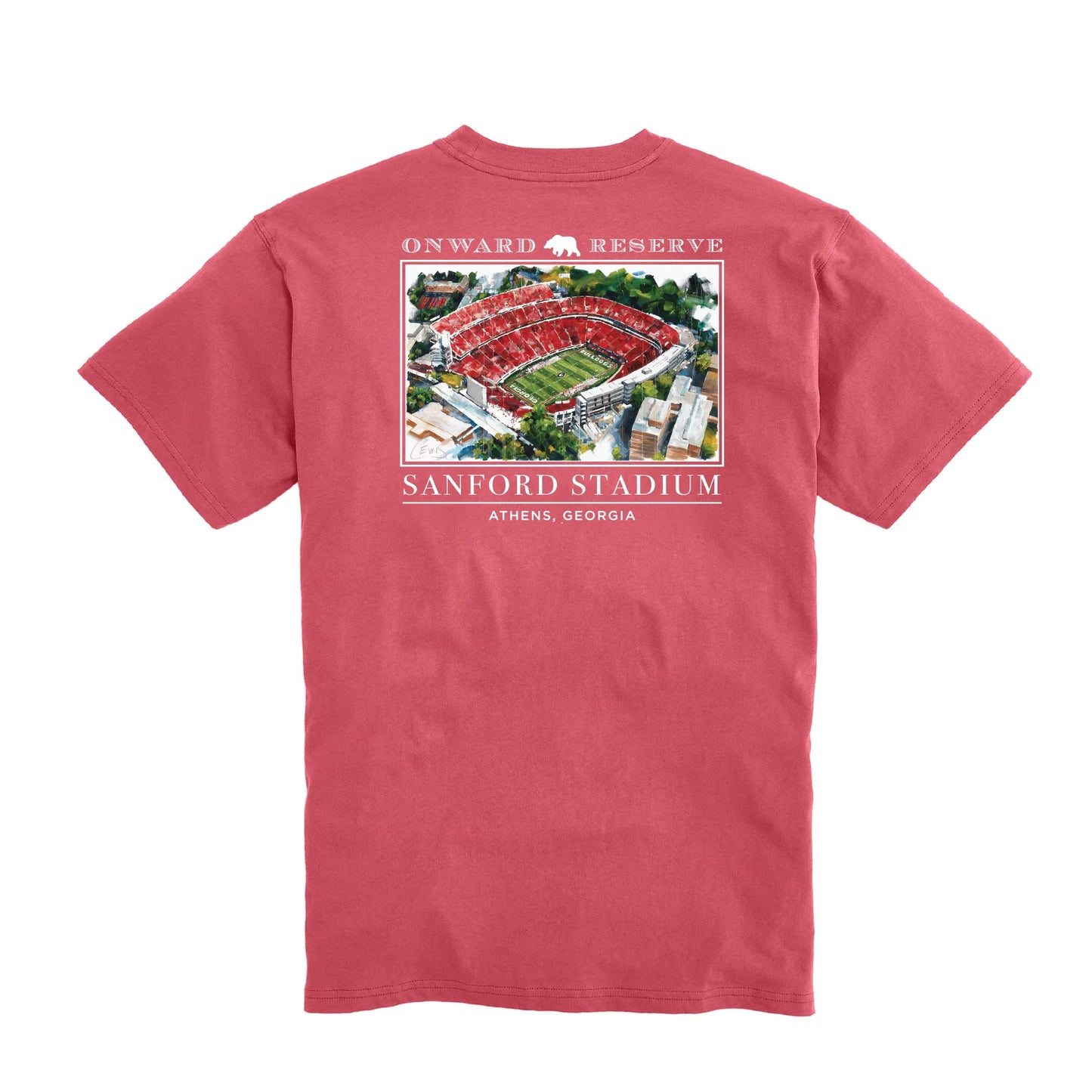 Onward Reserve UGA Sanford Stadium S/S Pocket T-Shirt - Washed Red
