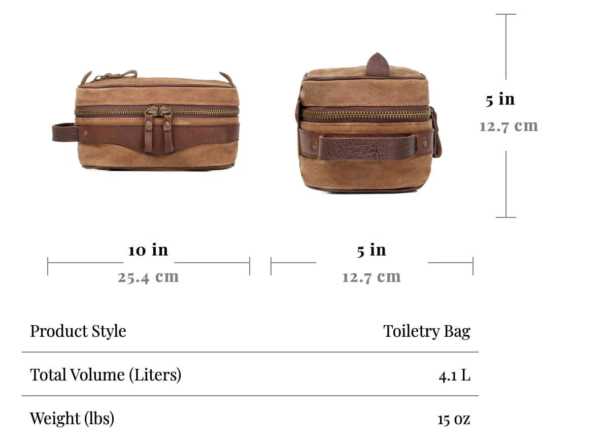 Mission Mercantile Campaign Waxed Canvas Toiletry Square Shave Kit - Smoke Vintage Camo