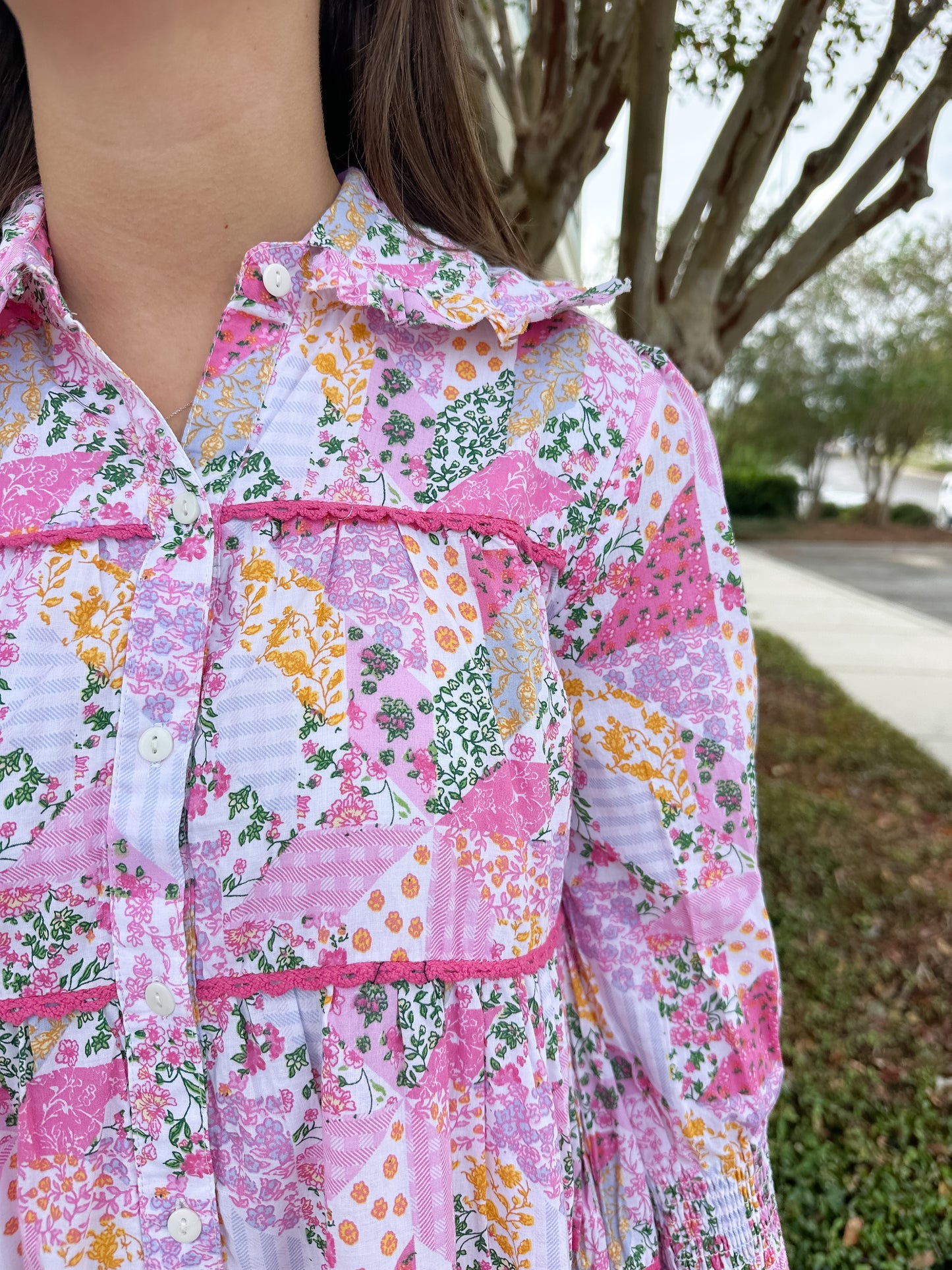 Allison Dress - Pink Quilt