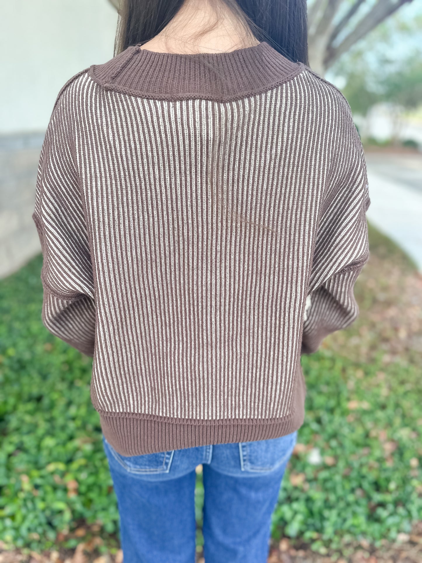 Courtney Ribbed Sweater - Brown