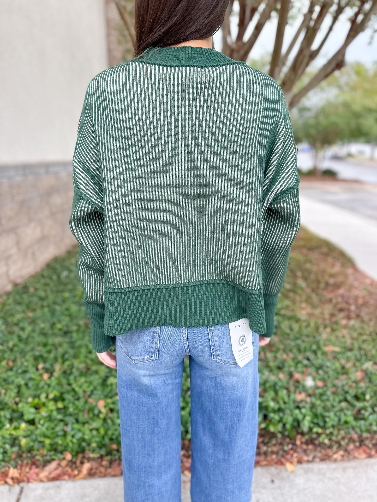 Courtney Ribbed Sweater - Dark Green