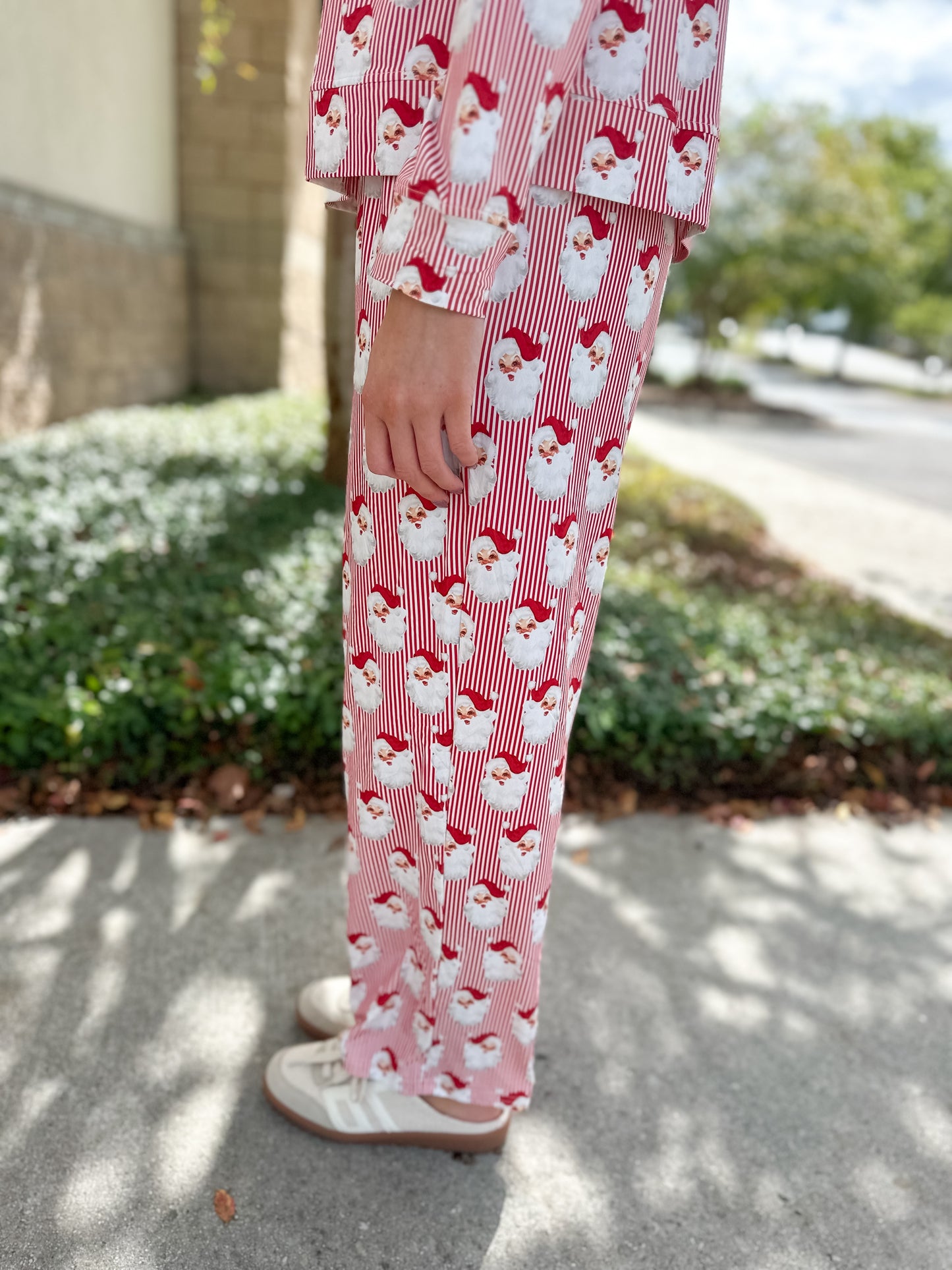 MS Annie PJ Pant Set - Santa Baby Red