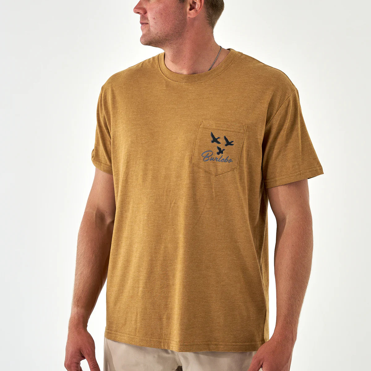 Burlebo Men’s Duck Dog Pocket T-Shirt - Light Brown