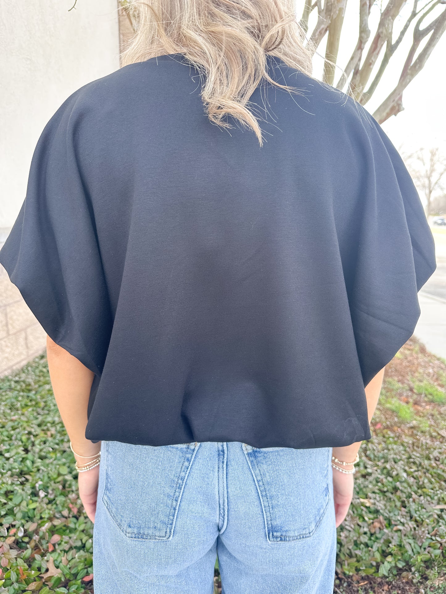 Glendale Bubble Top - Black