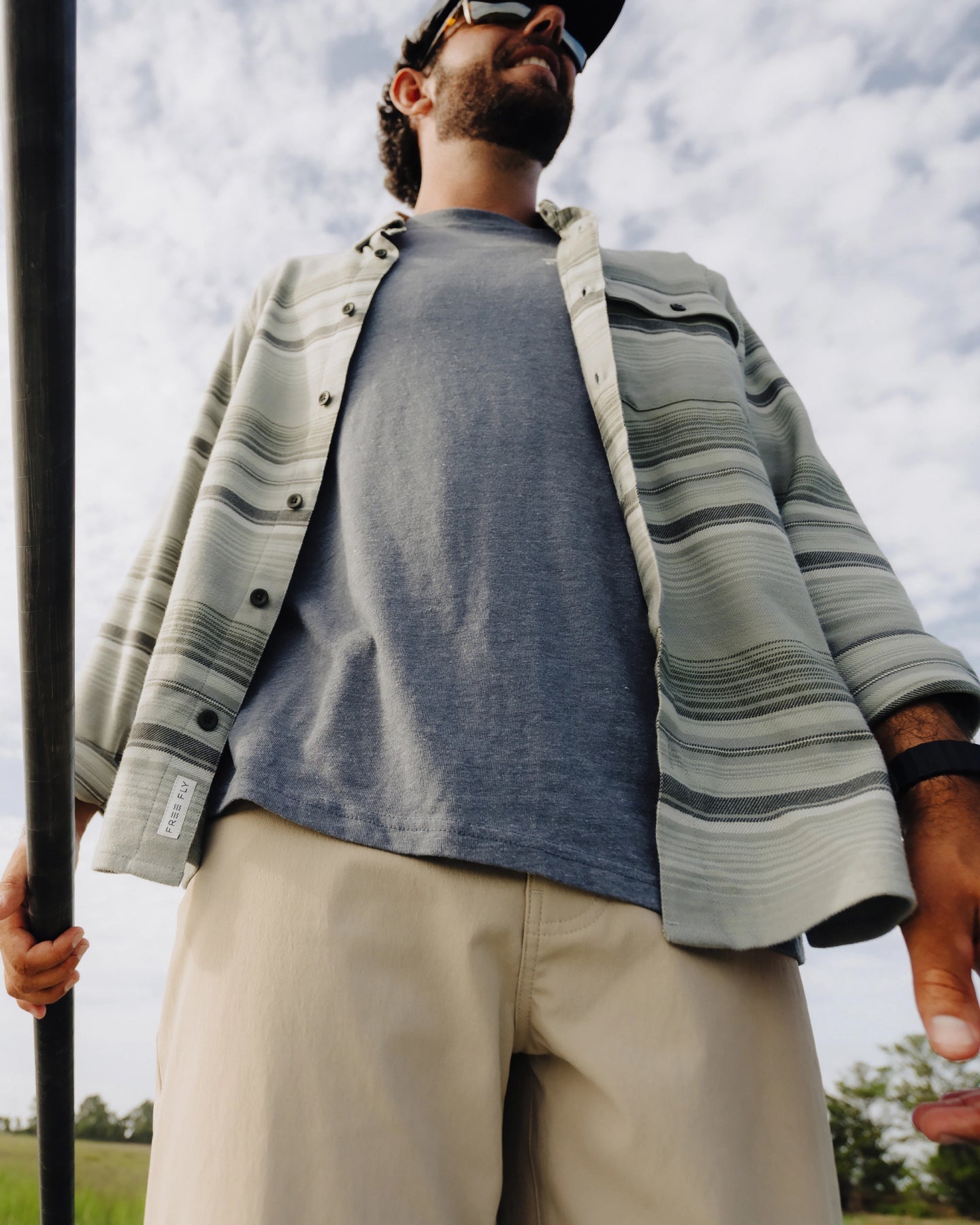 FreeFly Men’s Seawool Flannel Shirt - Sagebrush Stripe