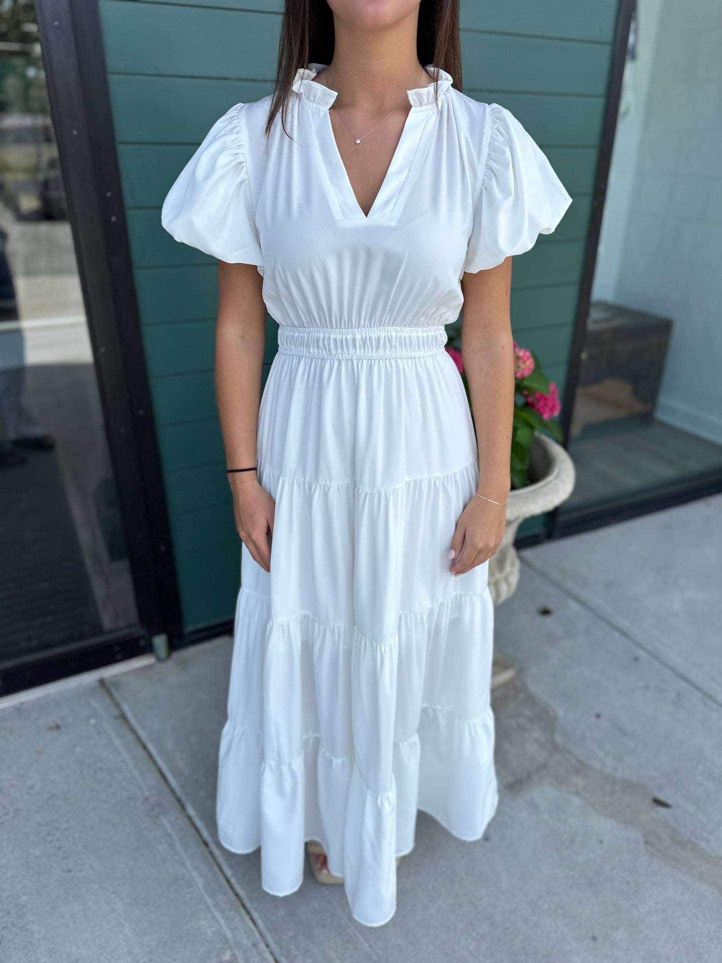 Jade Tiered Puff Sleeve Maxi