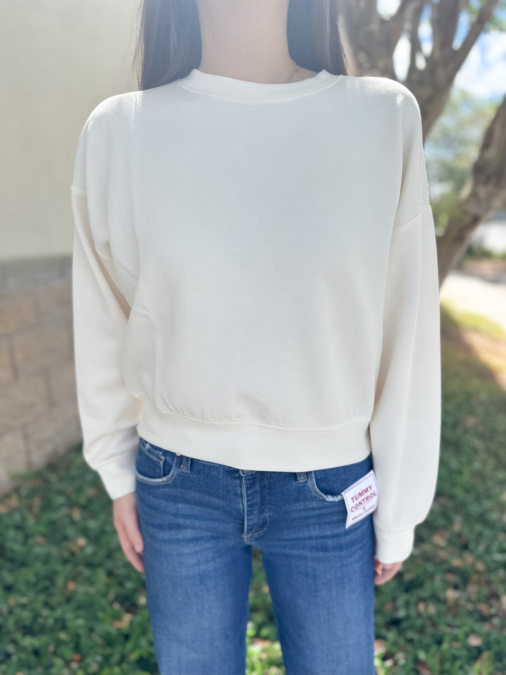 Simply Pullover Crewneck - Pearl