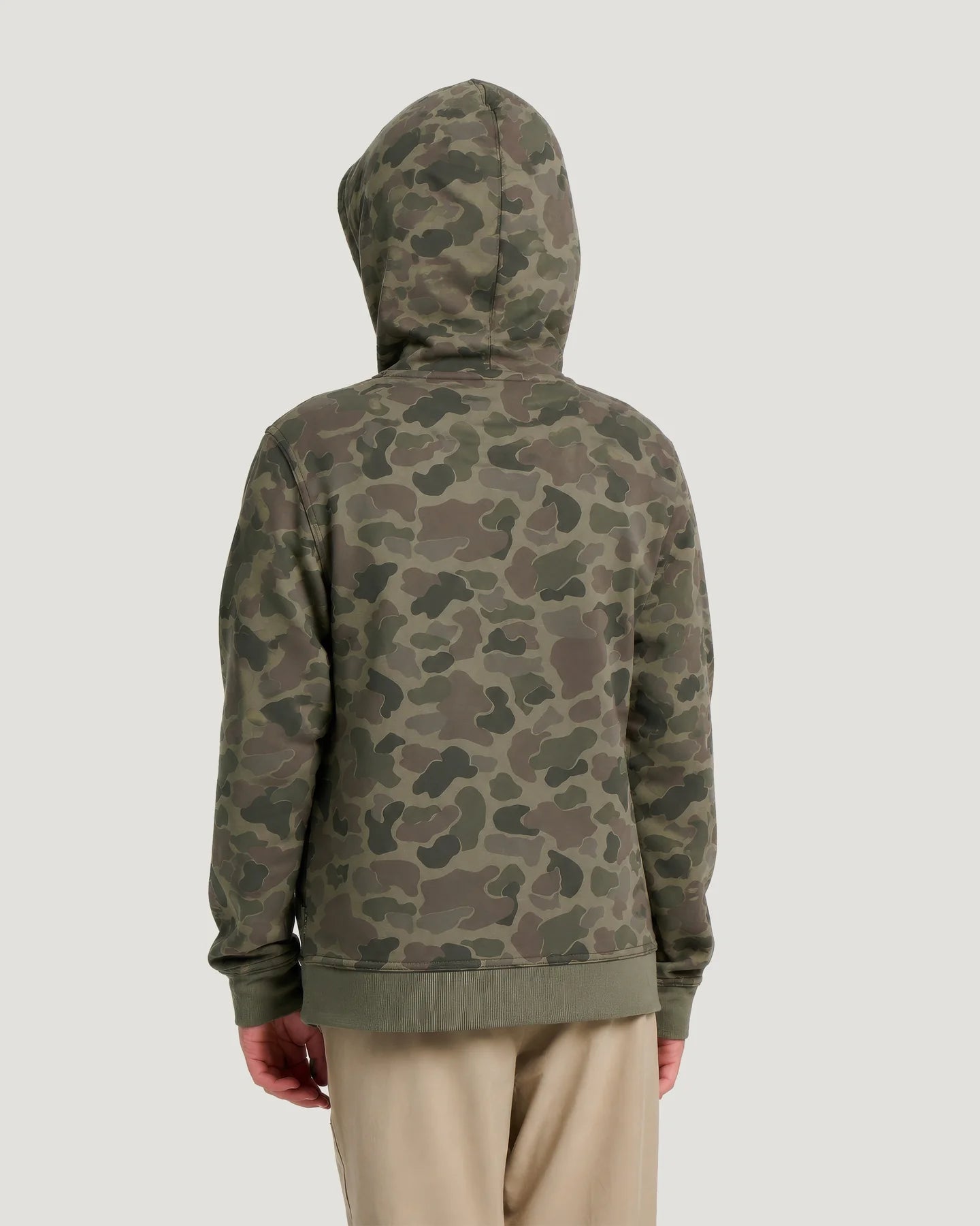 FreeFly Youth Camo Outfitters Fleece Hoodie - Vintage Camo Oil Green