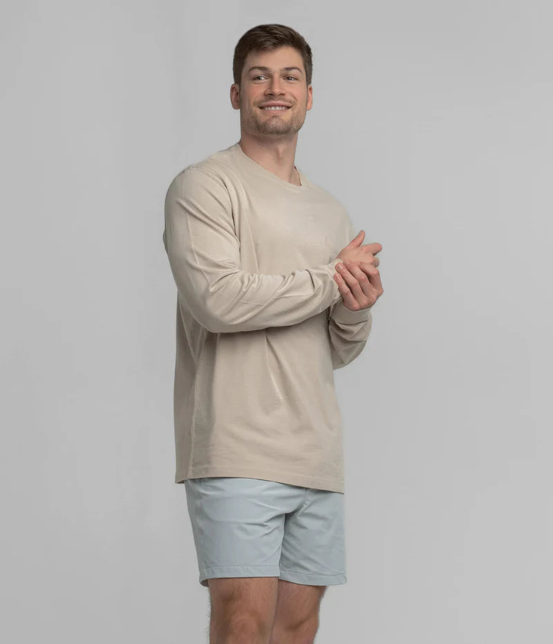 SSCO Men’s Field & Feather L/S Pocket T-Shirt - Taupe