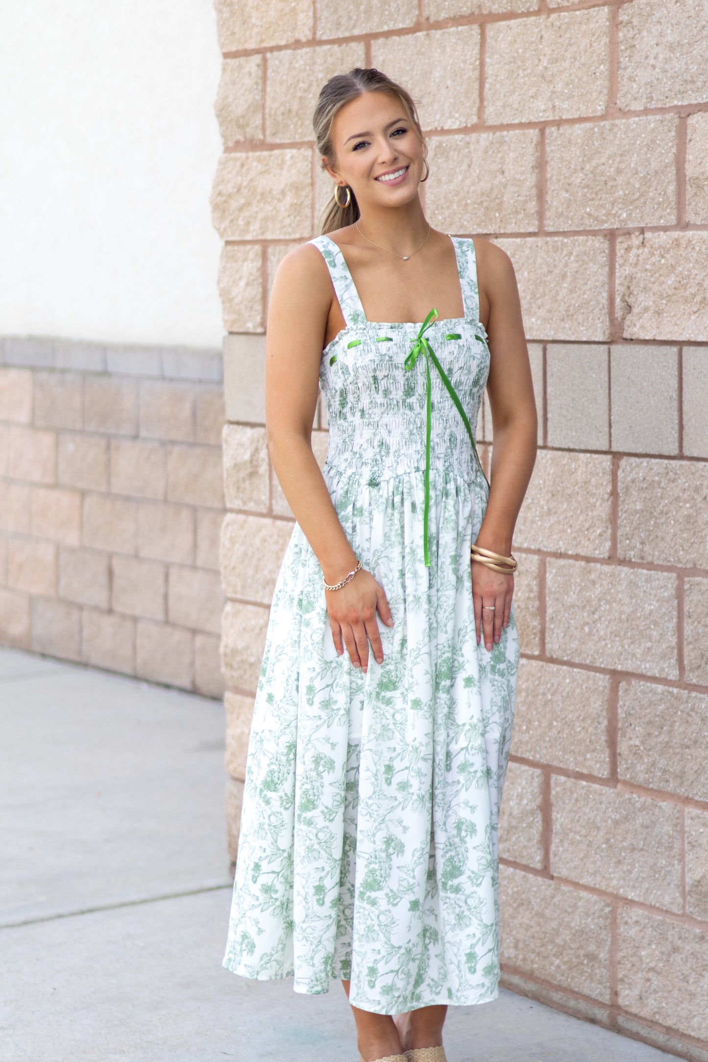 Sage Floral Maxi Dress