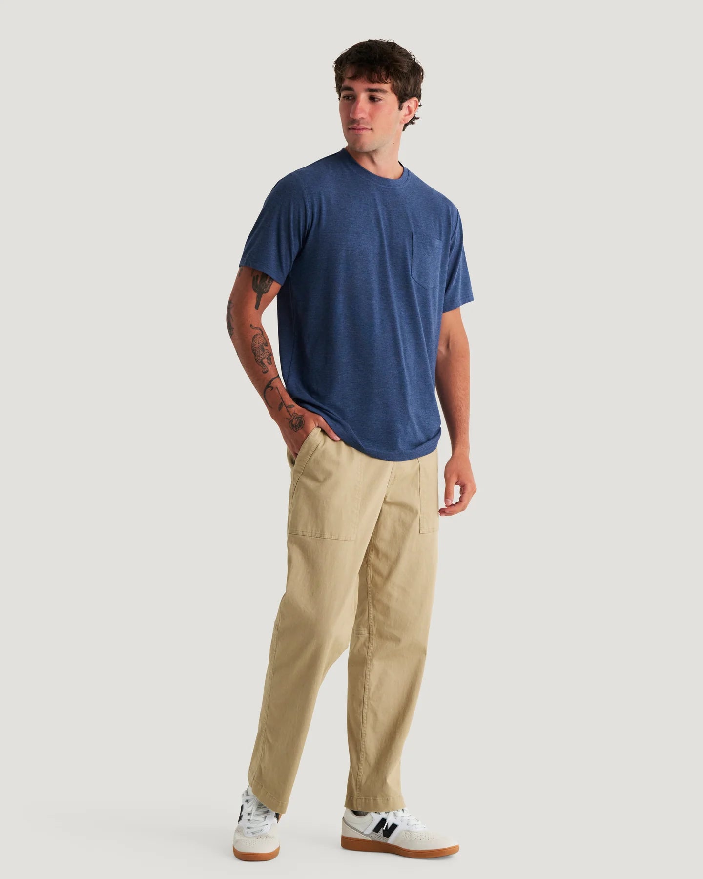 Free Fly Men’s Bamboo Flex Pocket Tee - Heather True Navy