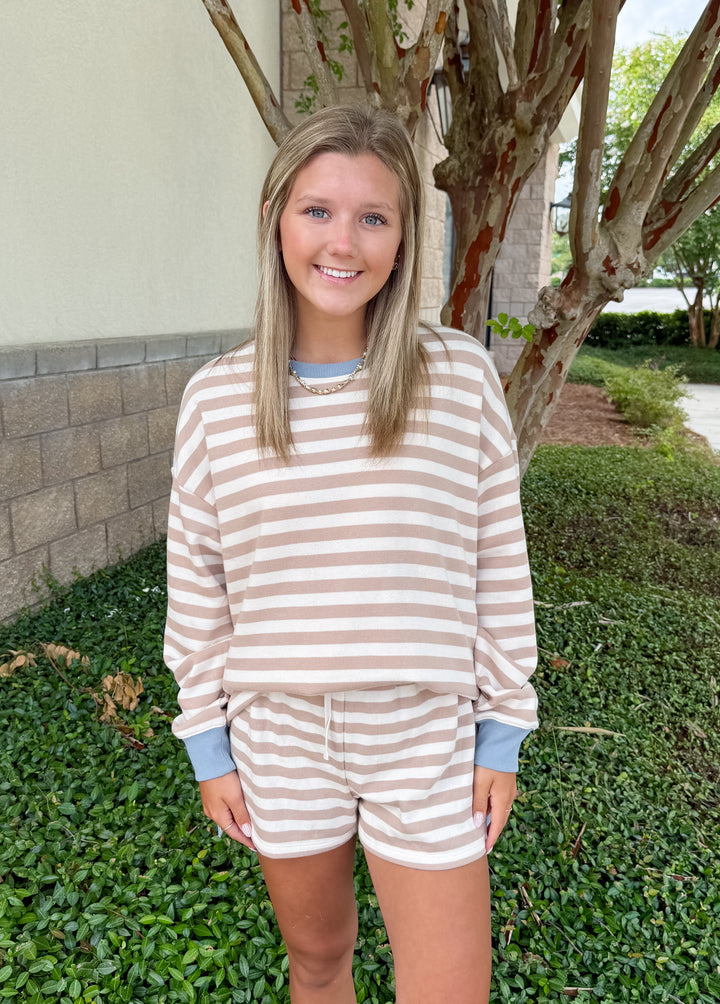 Layer Up Stripe Sweatshirt - Evening Sand