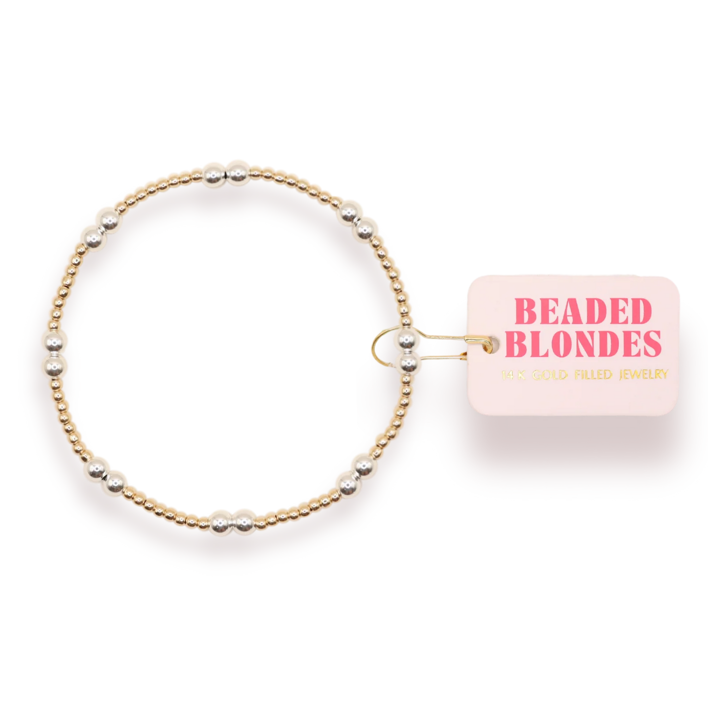 Beaded Blondes Leah Bracelet - Gold with Silver