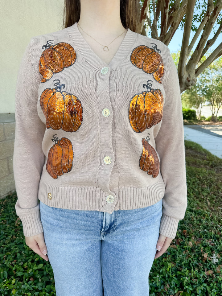 Simply Southern Sequin Cardigan - Pumpkins