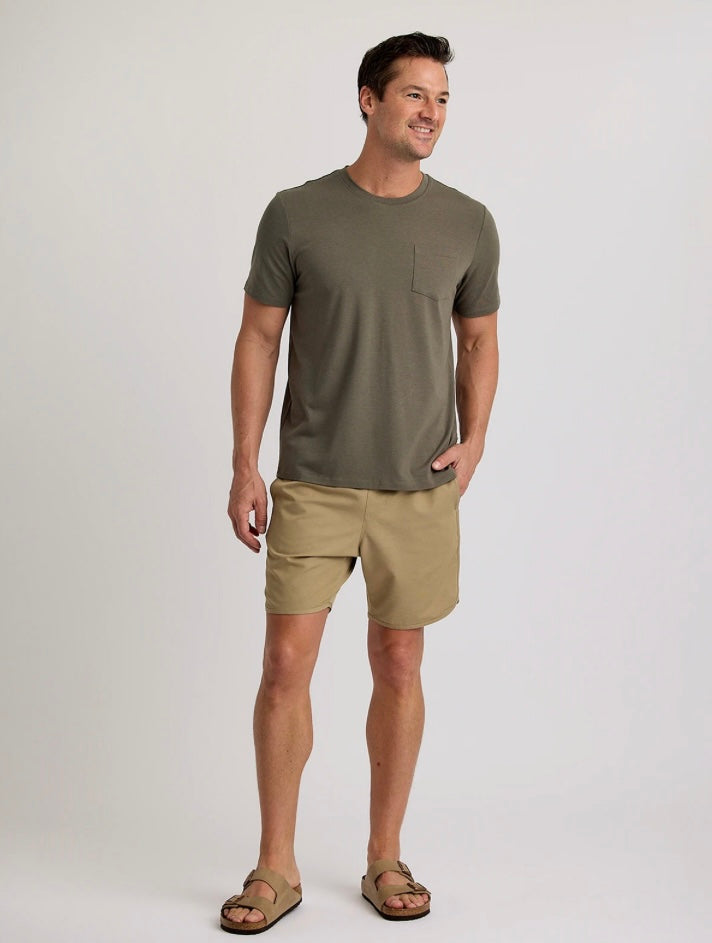 Free Fly Men’s Bamboo Current Pocket Tee - Fatigue