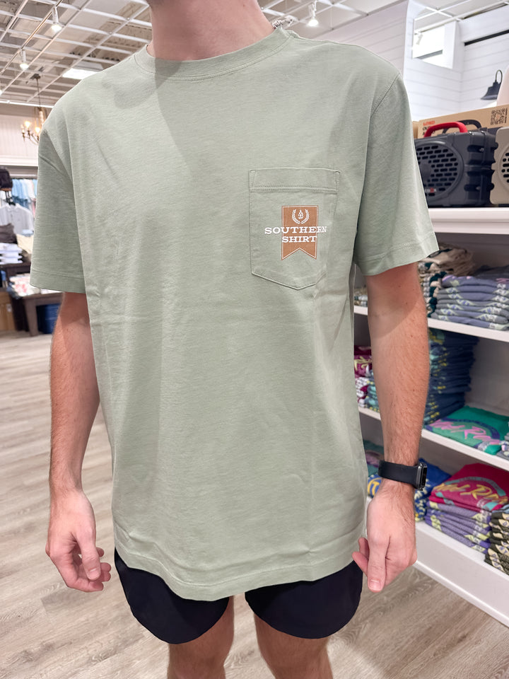 SSCO Men’s Pour Decisions S/S Pocket T-Shirt - Iceberg Green