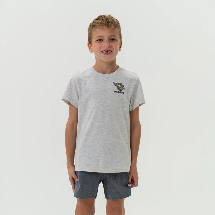 Burlebo Youth Flying B Logo S/S T-Shirt - Heather Ash Grey