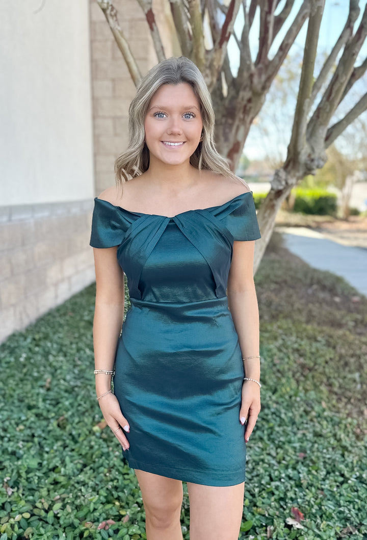 Emerald Elegance Mini Dress