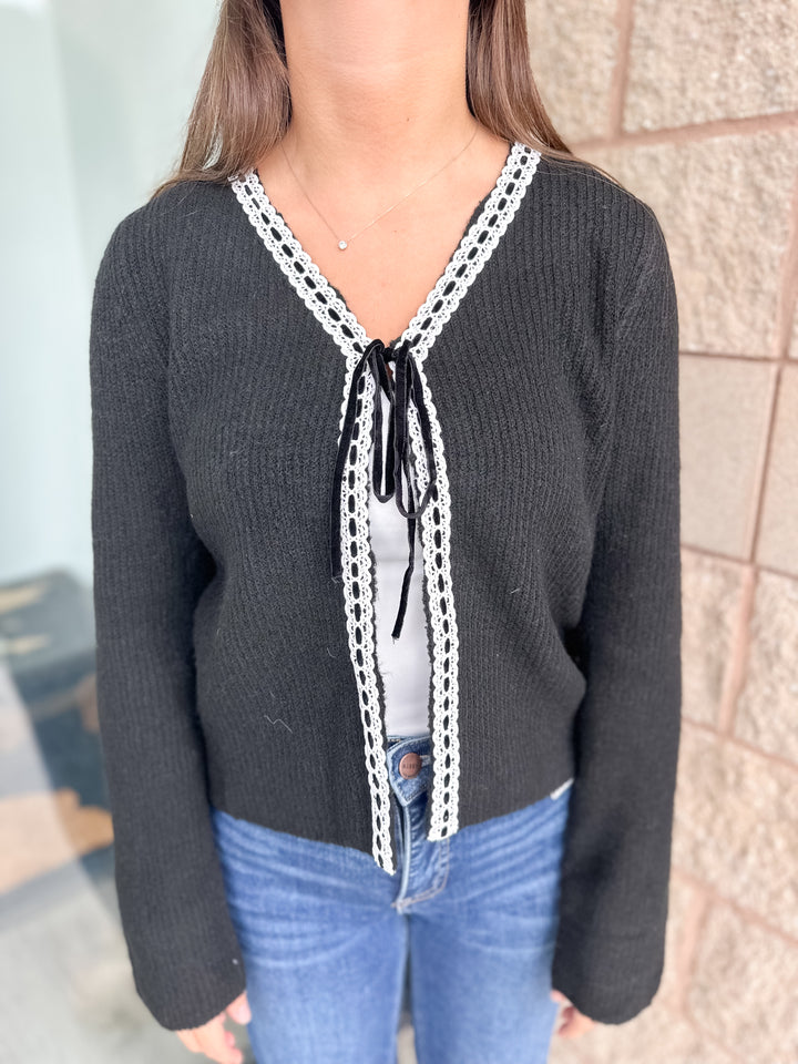 Brenna Lace Trim Cardigan